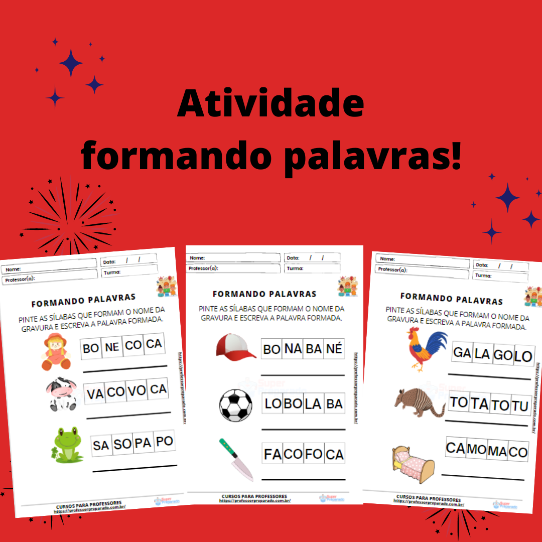 Atividade Formando Palavras Professor Preparado