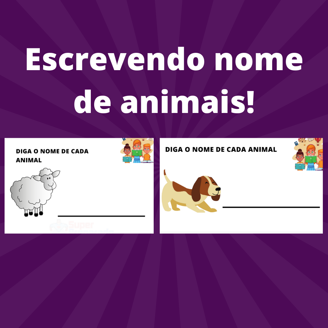 Escrita Dos Nomes De Animais Professor Preparado