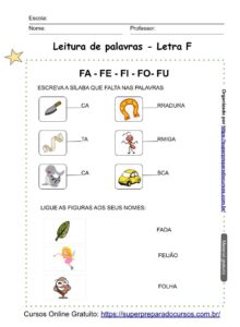 ESCRITA DE PALAVRAS - LETRA F