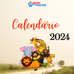 Calendário 2024 - Animais Zoológico - Professor Preparado